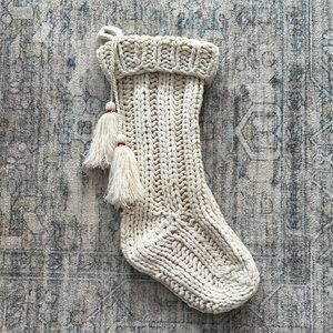 Hearth & Hand Cream Knit Holiday Stocking